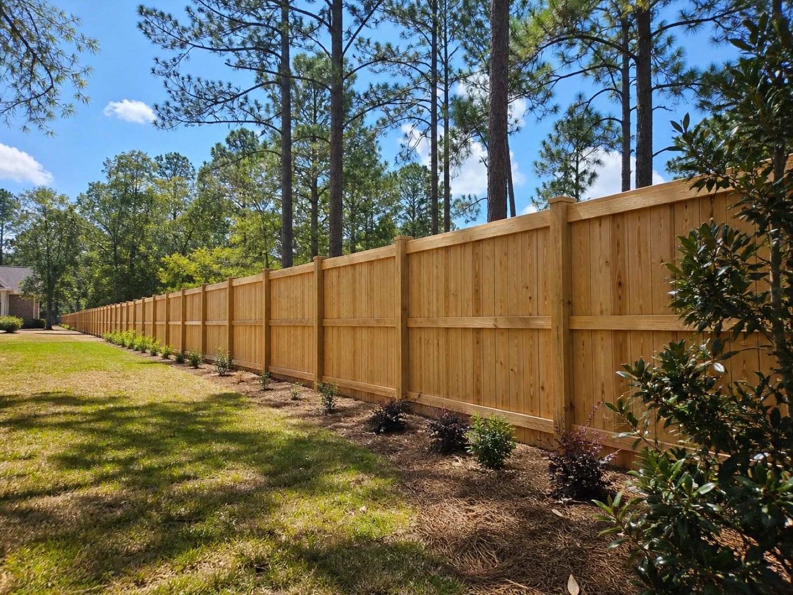 Wood privacy fence for a Milton Florida property