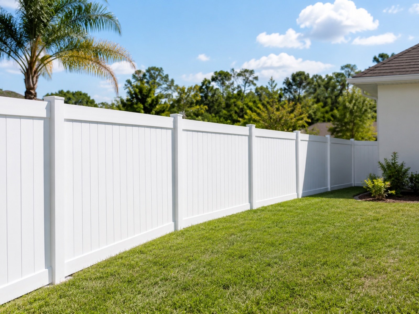 White vinyl privacy fence for a Pensacola home